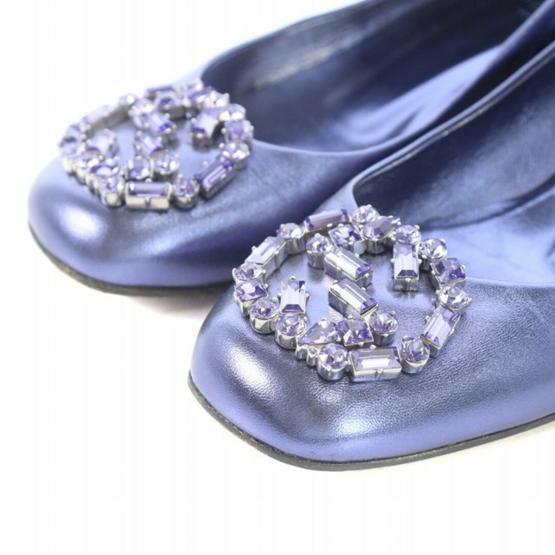 Gucci(グッチ)のグッチ GGスパークリング インターロッキング パンプス 22.5 紫 レディースの靴/シューズ(ハイヒール/パンプス)の商品写真