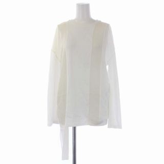 ステラマッカートニー(Stella McCartney)のステラマッカートニー カットソー 長袖 クルーネック 変形 S 白 ベージュ(カットソー(長袖/七分))