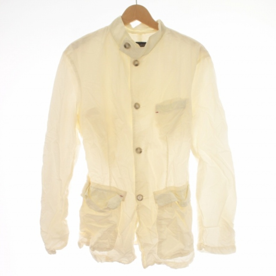 ARMANI JEANS(アルマーニジーンズ)のARMANI JEANS カジュアルシャツ スタンドカラー シルク混 白 メンズのトップス(シャツ)の商品写真