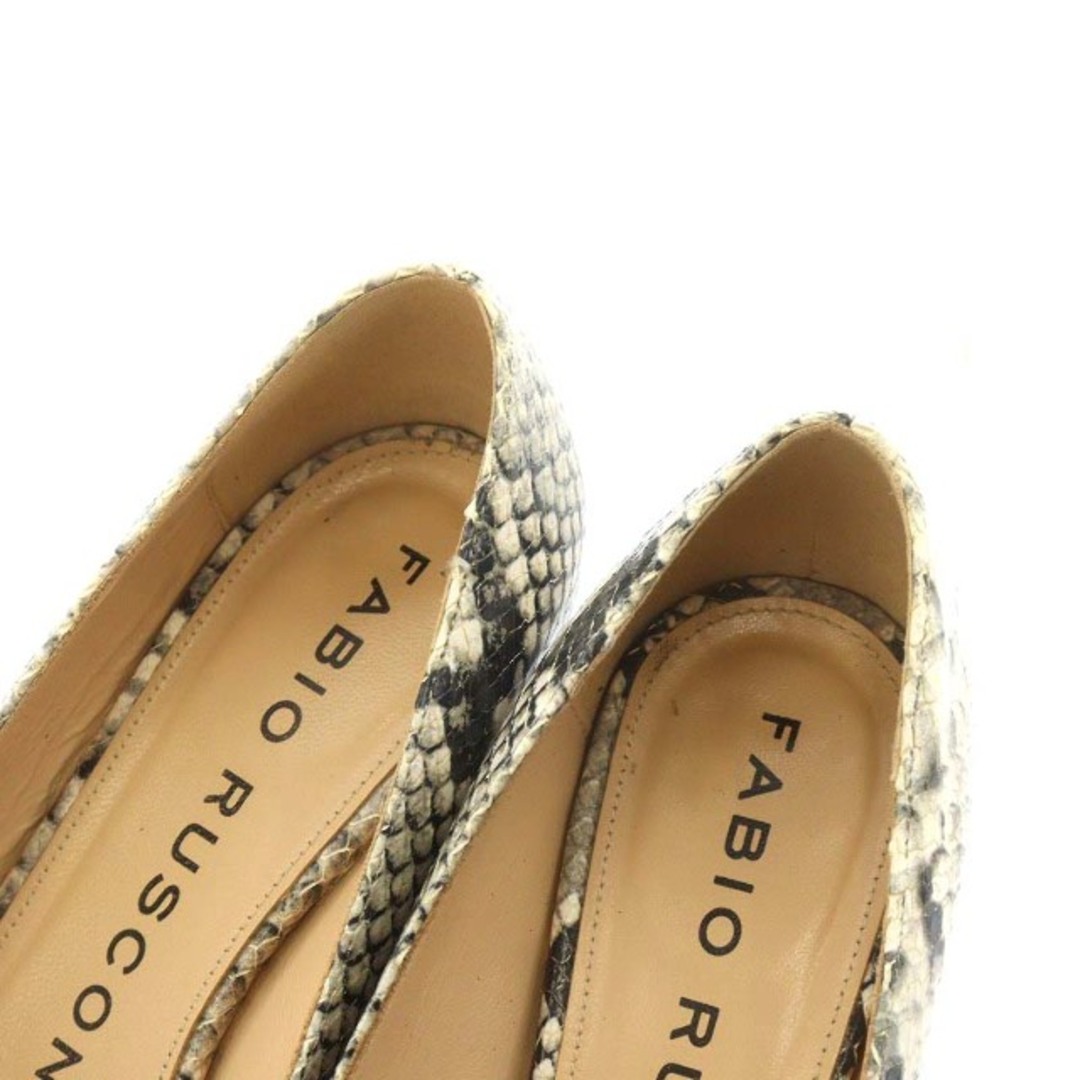 FABIO RUSCONI(ファビオルスコーニ)のファビオルスコーニ パンプス チャンキーヒール 37 23.5cm グレー 黒 レディースの靴/シューズ(ハイヒール/パンプス)の商品写真