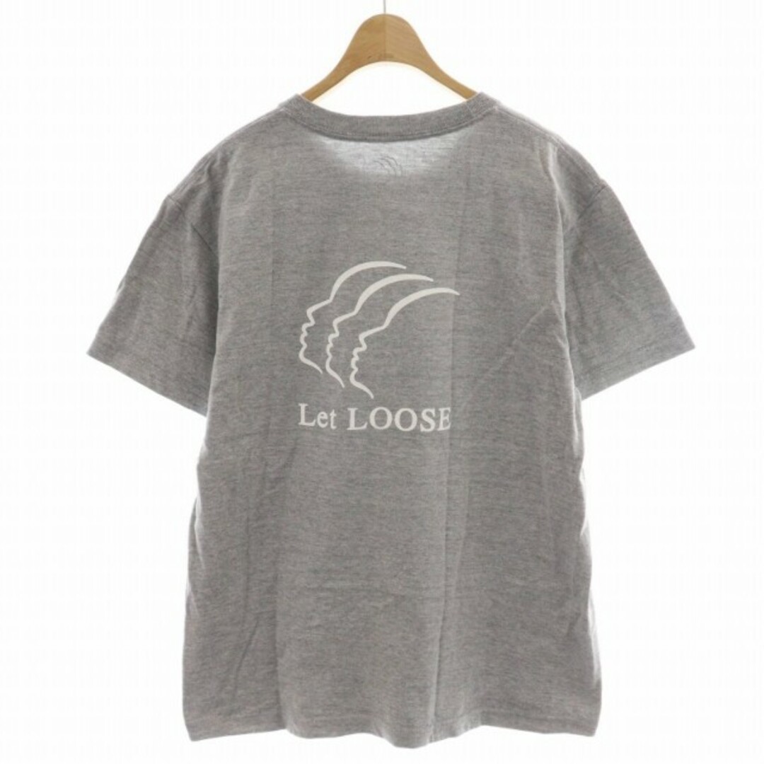 other(アザー)のLet LOOSE コットン ロゴ Tシャツ カットソー 半袖 L グレー レディースのトップス(Tシャツ(半袖/袖なし))の商品写真