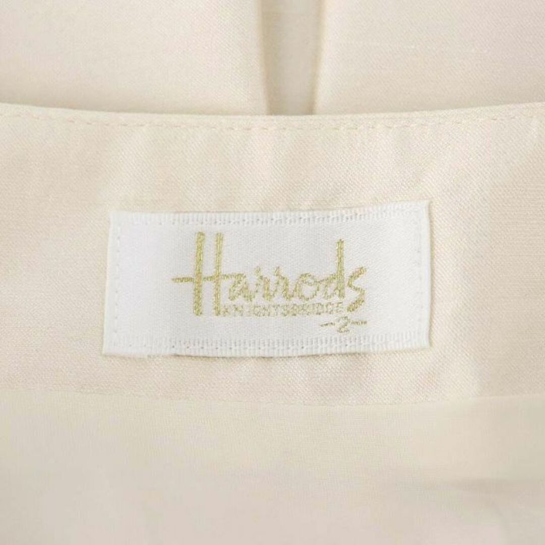 Harrods(ハロッズ)のハロッズ プリーツスカート フレア 膝丈 シルク 2 オフホワイト レディースのスカート(ひざ丈スカート)の商品写真