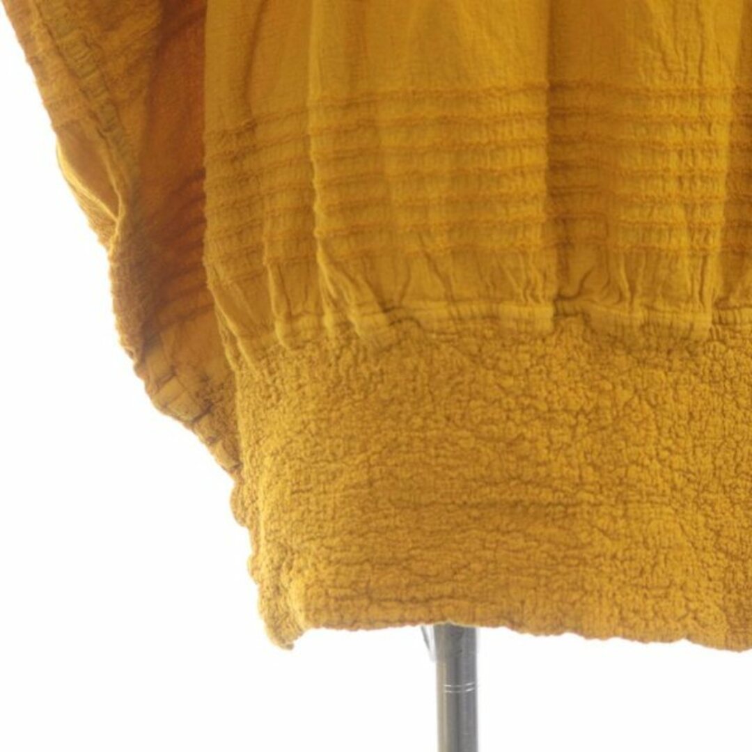 ミーイッセイミヤケ ボートネックボーダーオーバーサイズブラウス 半袖 F 黄 レディースのトップス(カットソー(半袖/袖なし))の商品写真