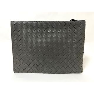 ボッテガヴェネタ(Bottega Veneta)のBOTTEGA VENETA ボッテガ ヴェネタ イントレチャート クラッチバッグ セカンドバッグ L字ファスナー レザー グレー(セカンドバッグ/クラッチバッグ)