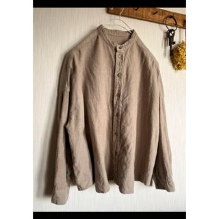 ネストローブ(nest Robe)のネストローブ　起毛リネン　バンドカラーワイドシャツ(シャツ/ブラウス(長袖/七分))