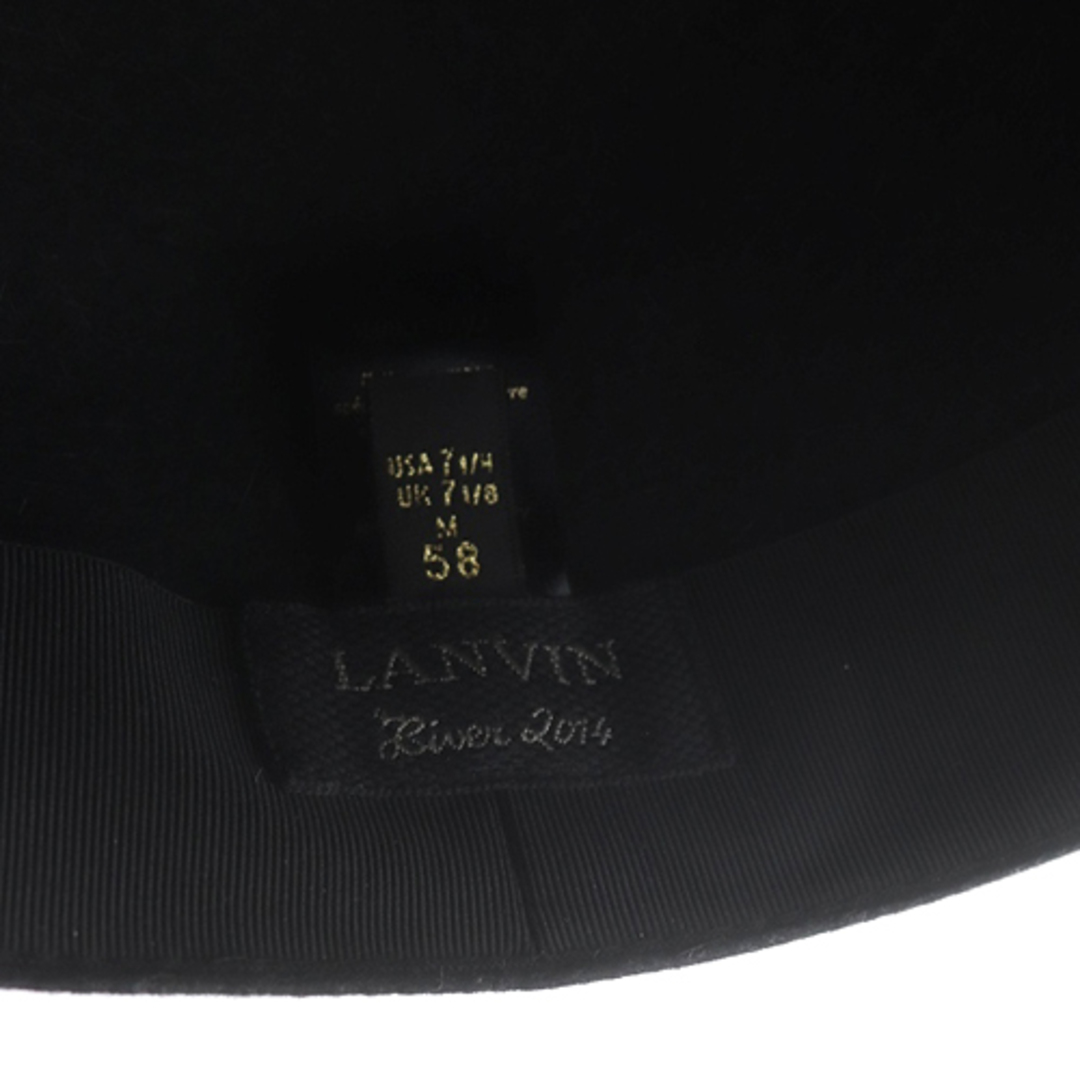 LANVIN(ランバン)のランバン 帽子 ラビットフェルト フォックスファー ハット M 58cm 黒 レディースの帽子(その他)の商品写真