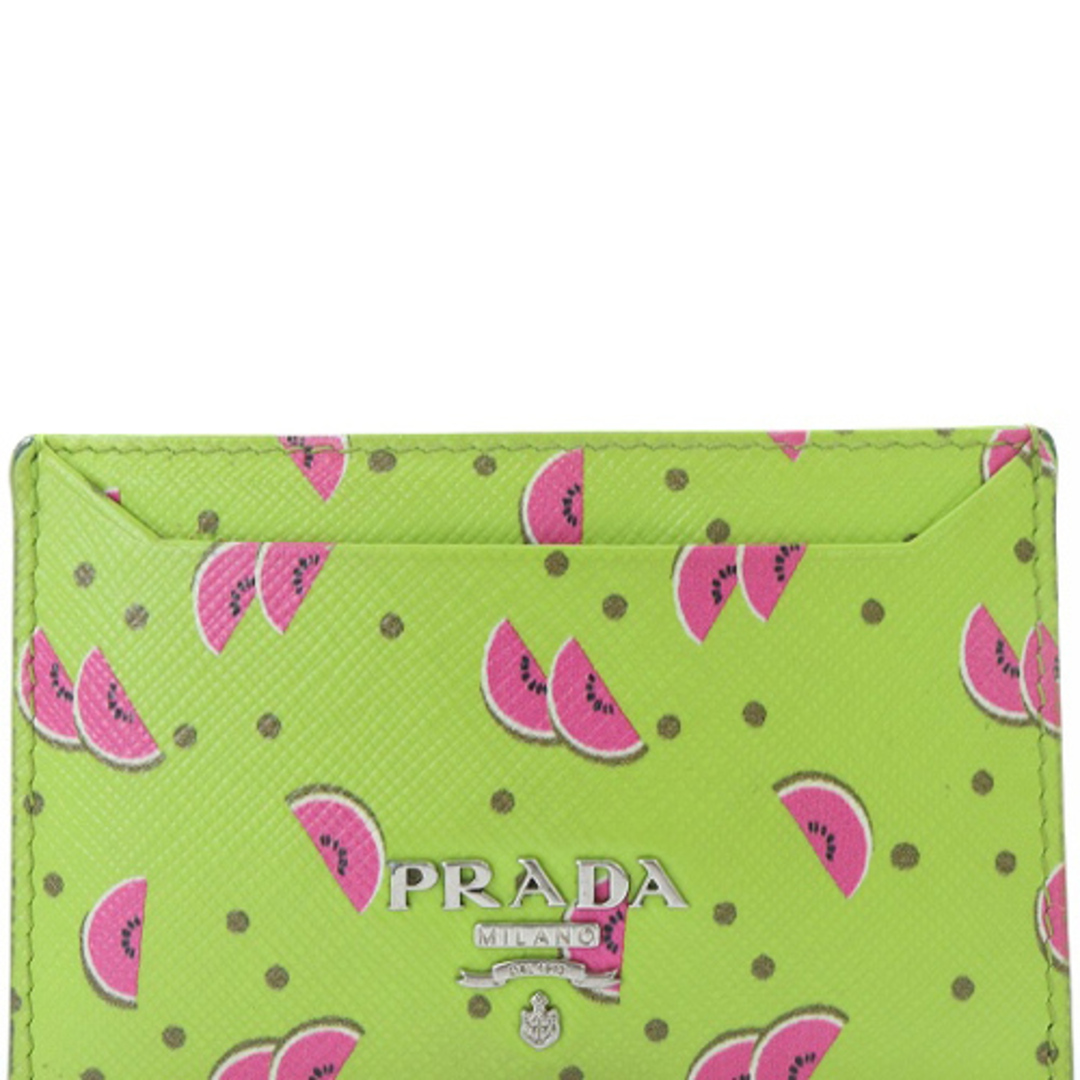 PRADA(プラダ)のプラダ スイカ カードケース 名刺入れ ロゴ 黄緑 レディースのファッション小物(名刺入れ/定期入れ)の商品写真