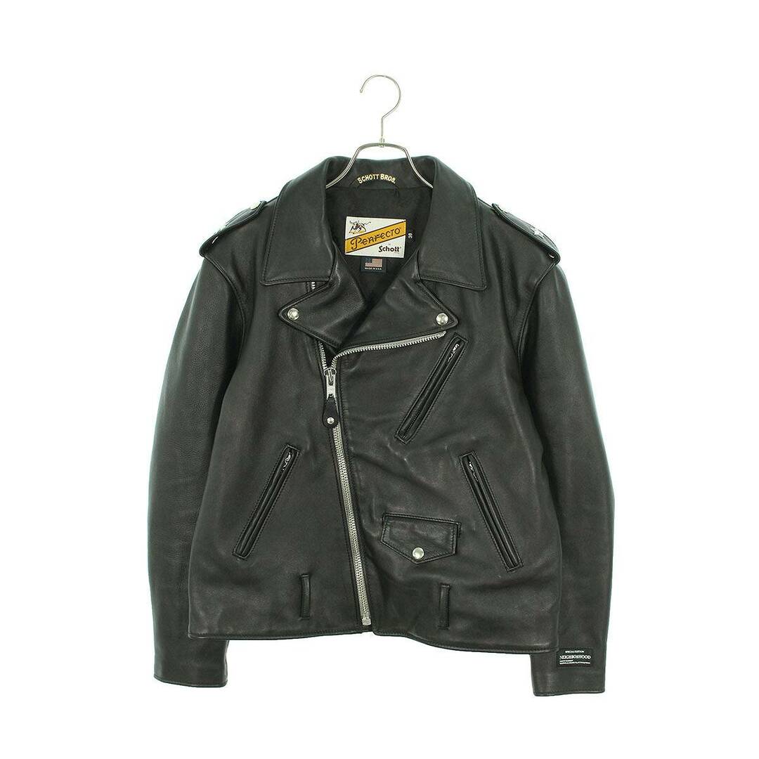 NEIGHBORHOOD(ネイバーフッド)のネイバーフッド ×ショット schott  232US26N-JKM01S  ONESTAR RIDERS JACKET バックロゴダブルライダースレザージャケット メンズ 38 メンズのジャケット/アウター(レザージャケット)の商品写真