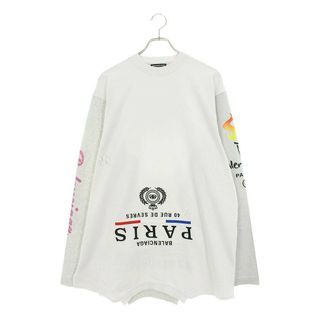 バレンシアガ(Balenciaga)のバレンシアガ  22AW  698155 TMVC9 アップサイドダウンプリント長袖カットソー メンズ 2(Tシャツ/カットソー(七分/長袖))