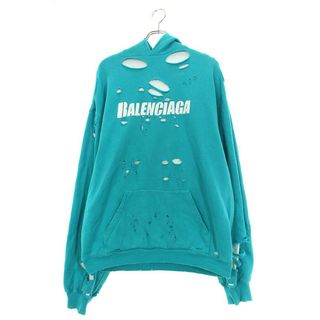 バレンシアガ(Balenciaga)のバレンシアガ  21SS  659403 TKVB6 デストロイ加工ロゴミディアムフリースパーカー メンズ XXS(パーカー)