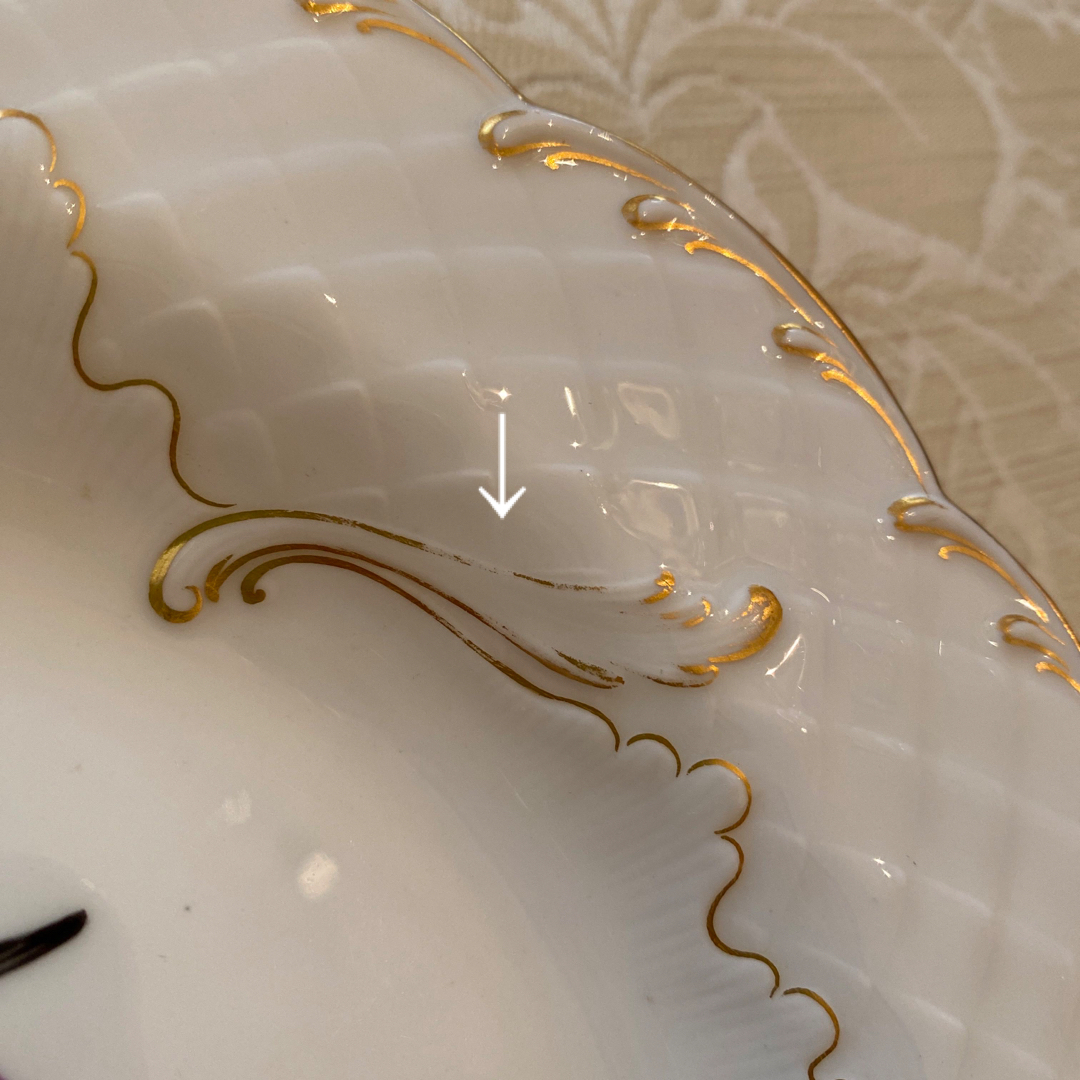 MEISSEN - 【古マイセン】金彩 レリーフ皿 プレート「鳥 バード MEISSEN - 【古マイセン】金彩 レリーフ皿 プレート「鳥 バード