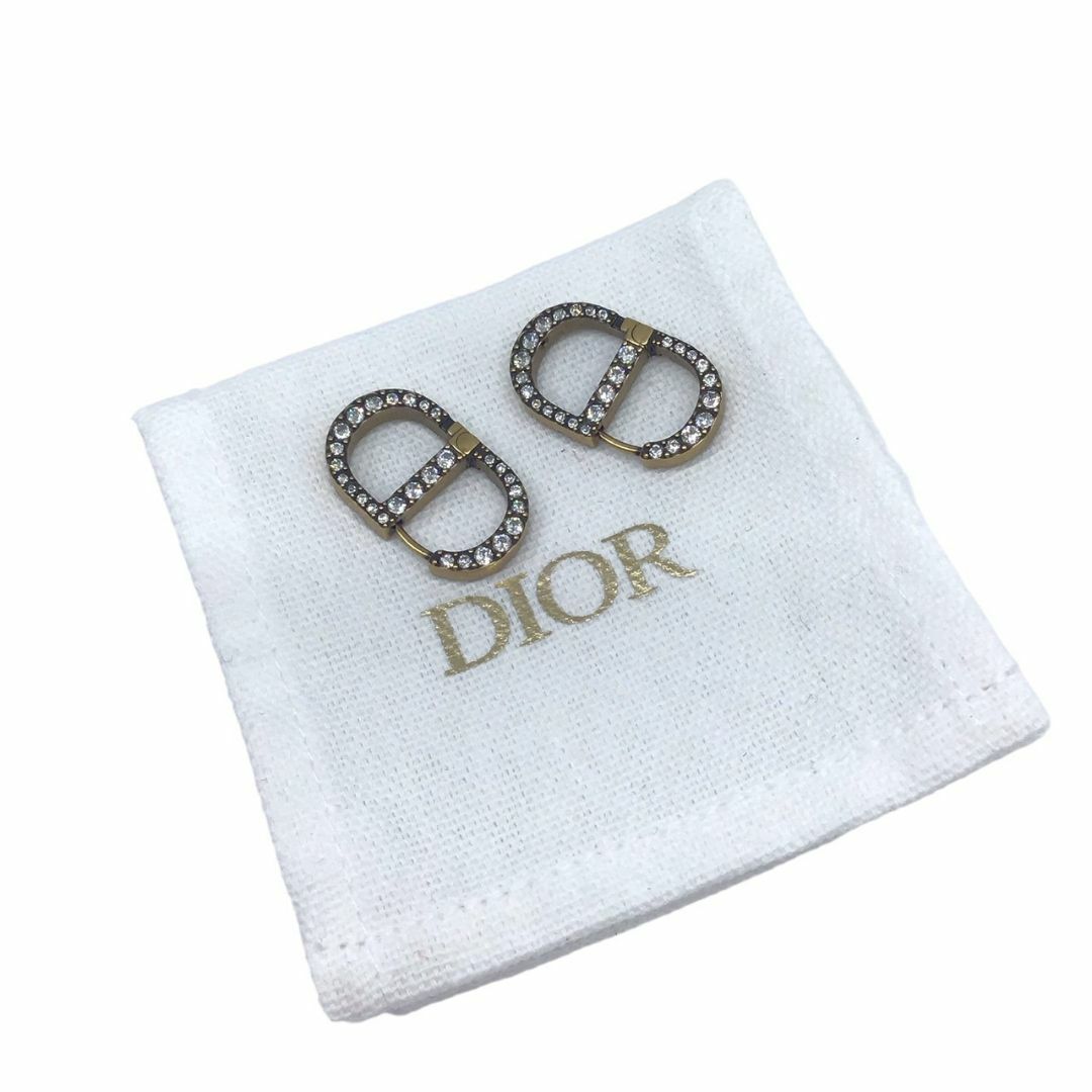 Christian Dior(クリスチャンディオール)の【新品】DIOR　ディオール　CDスタッドピアス　ラインストーンピアス　メッキ　GP　ピアス　耳飾り　アクセサリー　小物　コスチュームジュエリー　レディース　メンズ　ユニセックス　プレゼント 【ブランドギャラリー東心斎橋店】 レディースのアクセサリー(ピアス)の商品写真