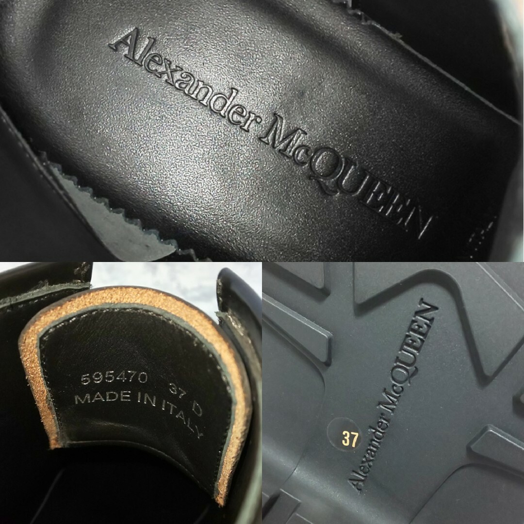 Alexander McQueen(アレキサンダーマックイーン)の【未使用】Alexander McQUEEN スタッズ コンバットブーツ 本革 レディースの靴/シューズ(ブーツ)の商品写真