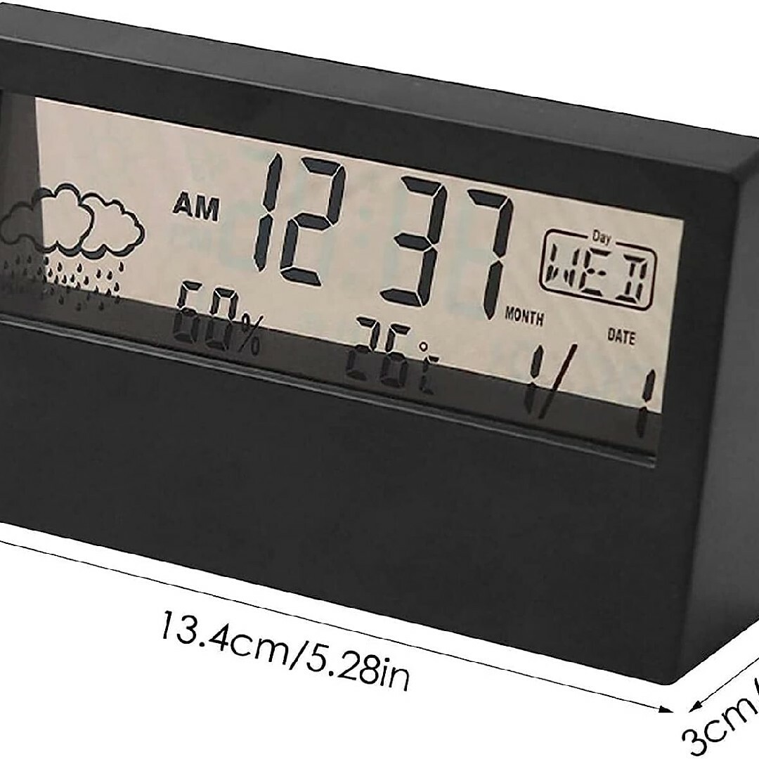 温湿度計 デジタル時計 おしゃれ 置き時計 デジタル 電池式 置時計 インテリア/住まい/日用品のインテリア小物(置時計)の商品写真
