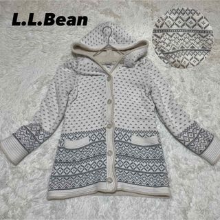 エルエルビーン(L.L.Bean)の【美品】L.L.Bean エルエルビーン ニットパーカー ノルディック柄 裏ボア(ニット/セーター)