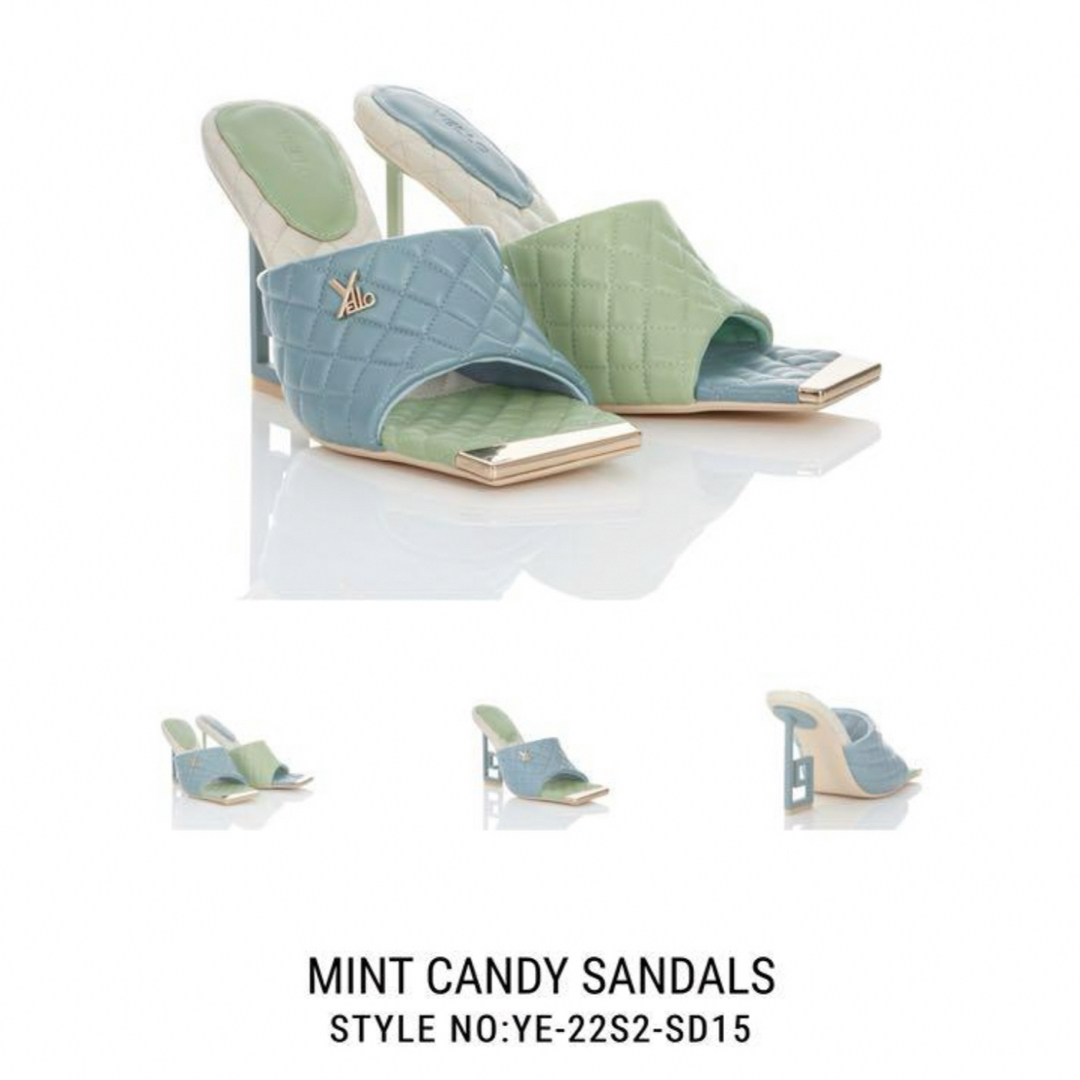 yellaw(イエロー)のYELLO 完売サンダル　MINT CANDY SANDALS  Sサイズ レディースの靴/シューズ(ミュール)の商品写真