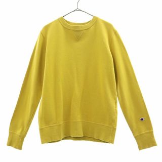 チャンピオン(Champion)のチャンピオン ロゴワッペン 長袖 トレーナー M イエロー Champion スウェット レディース 古着 【240130】(トレーナー/スウェット)