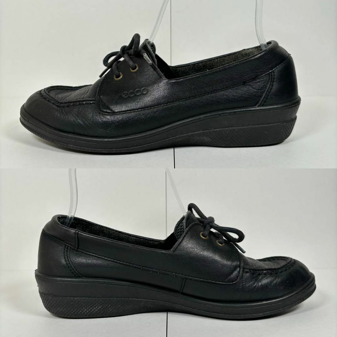 ECCO(エコー)のecco エコー 23.5 ローファー ウェッジ 革靴 黒 レザー スニーカー レディースの靴/シューズ(ローファー/革靴)の商品写真