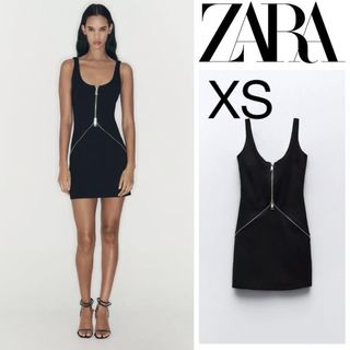 ザラ(ZARA)のジッパーショートワンピース(ミニワンピース)