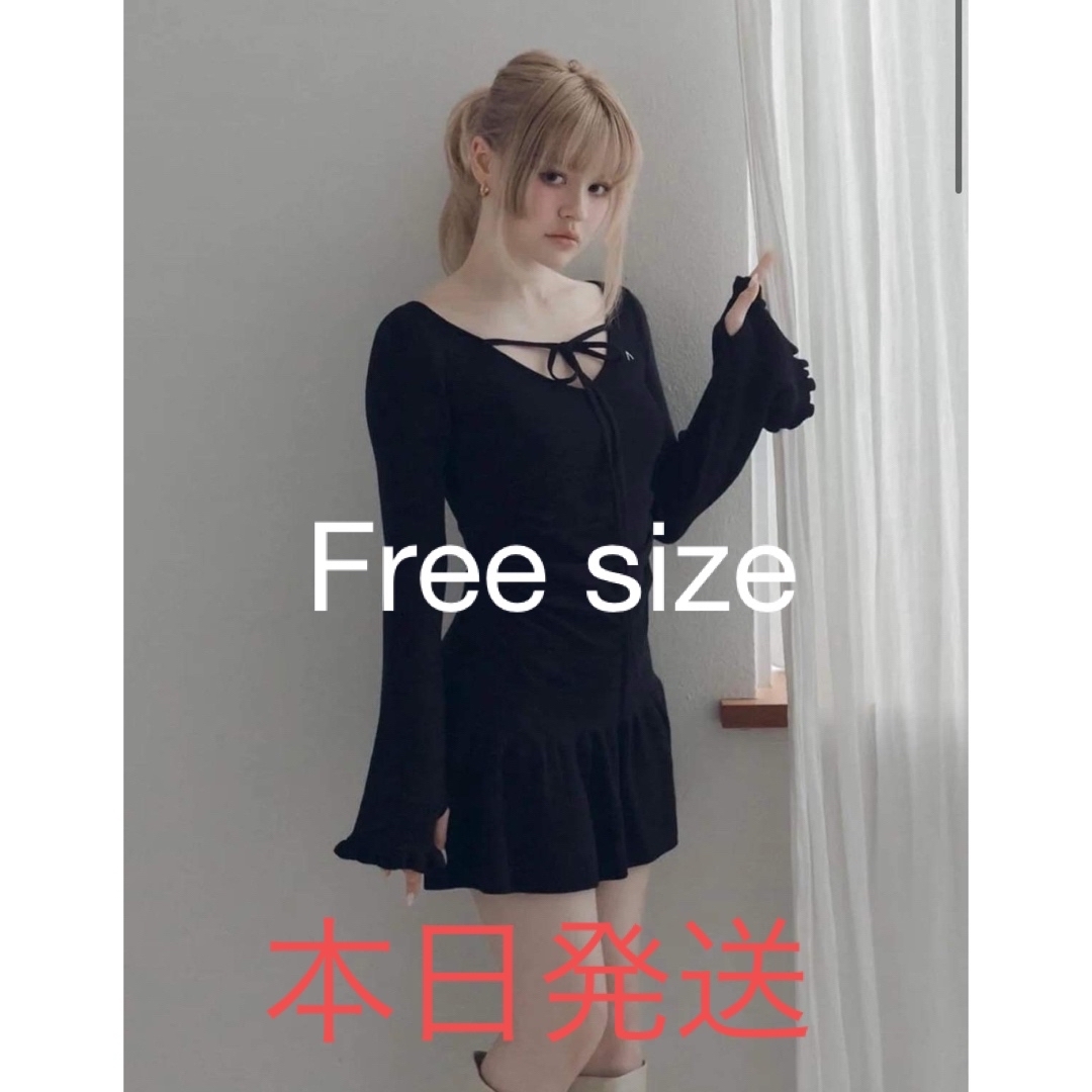 【新品未使用】andmary Fleur knit mini dressワンピース