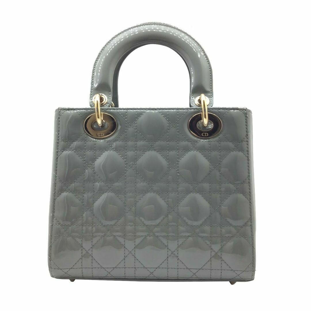 Christian Dior(クリスチャンディオール)の【中古】DIOR　ディオール　レディディオール　カナージュ　スモール　M05310WCBM41G　パテントレザー　エナメル　ハンドバッグ　ショルダーバッグ　2WAYバッグ　G金具　オシャレ　　レディース 【ブランドギャラリー東心斎橋店】 レディースのバッグ(ショルダーバッグ)の商品写真