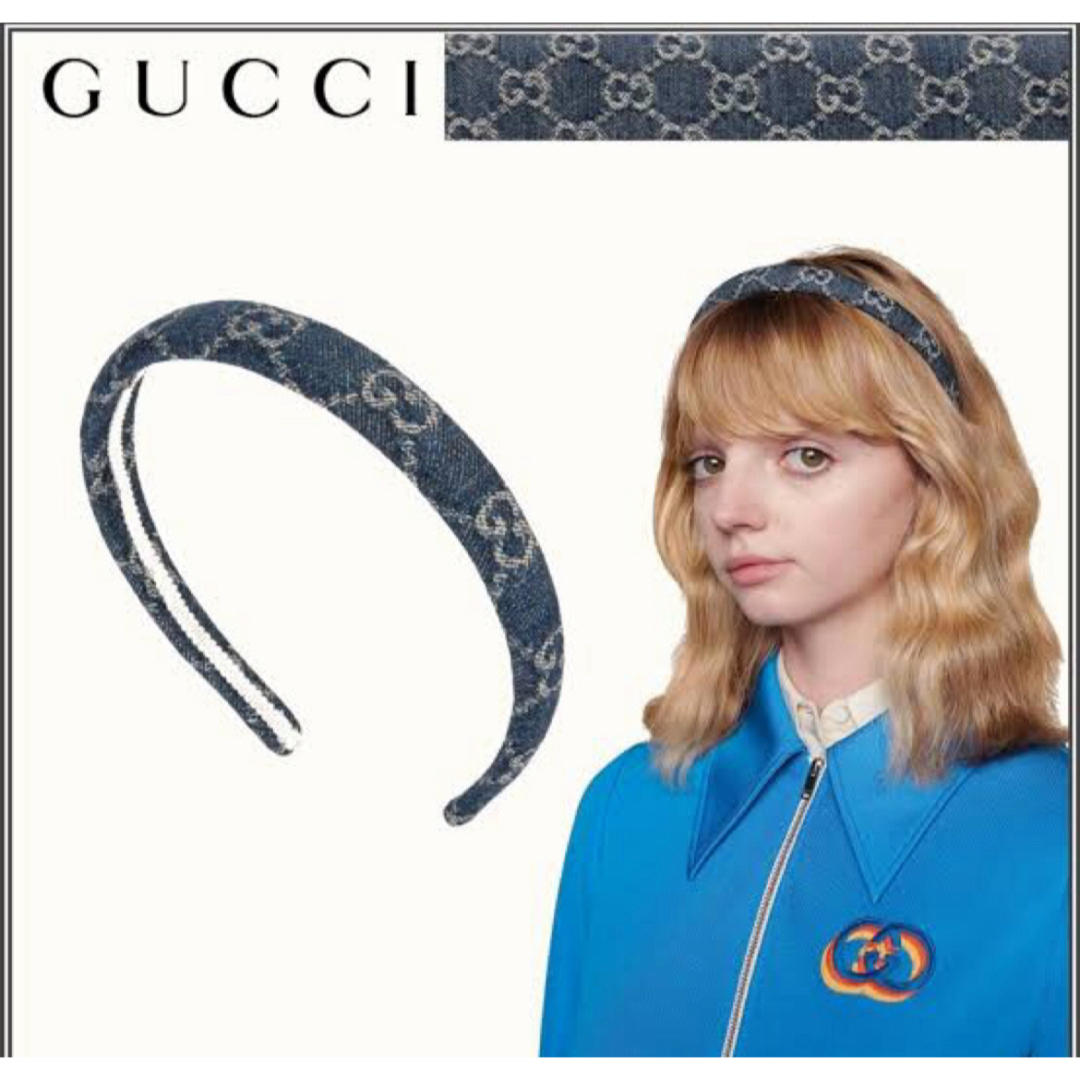 GUCCI - GUCCI デニムカチューシャ 6/15までの通販 by えむs GUCCI - GUCCI デニムカチューシャ 6/15までの通販 by えむs