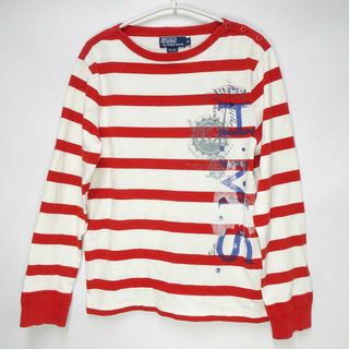 ラルフローレン(Ralph Lauren)のラルフローレン ボーダー 長袖シャツ M ホワイト/レッド KK-RL-HS3944 メンズ RALPH LAUREN トップス(その他)