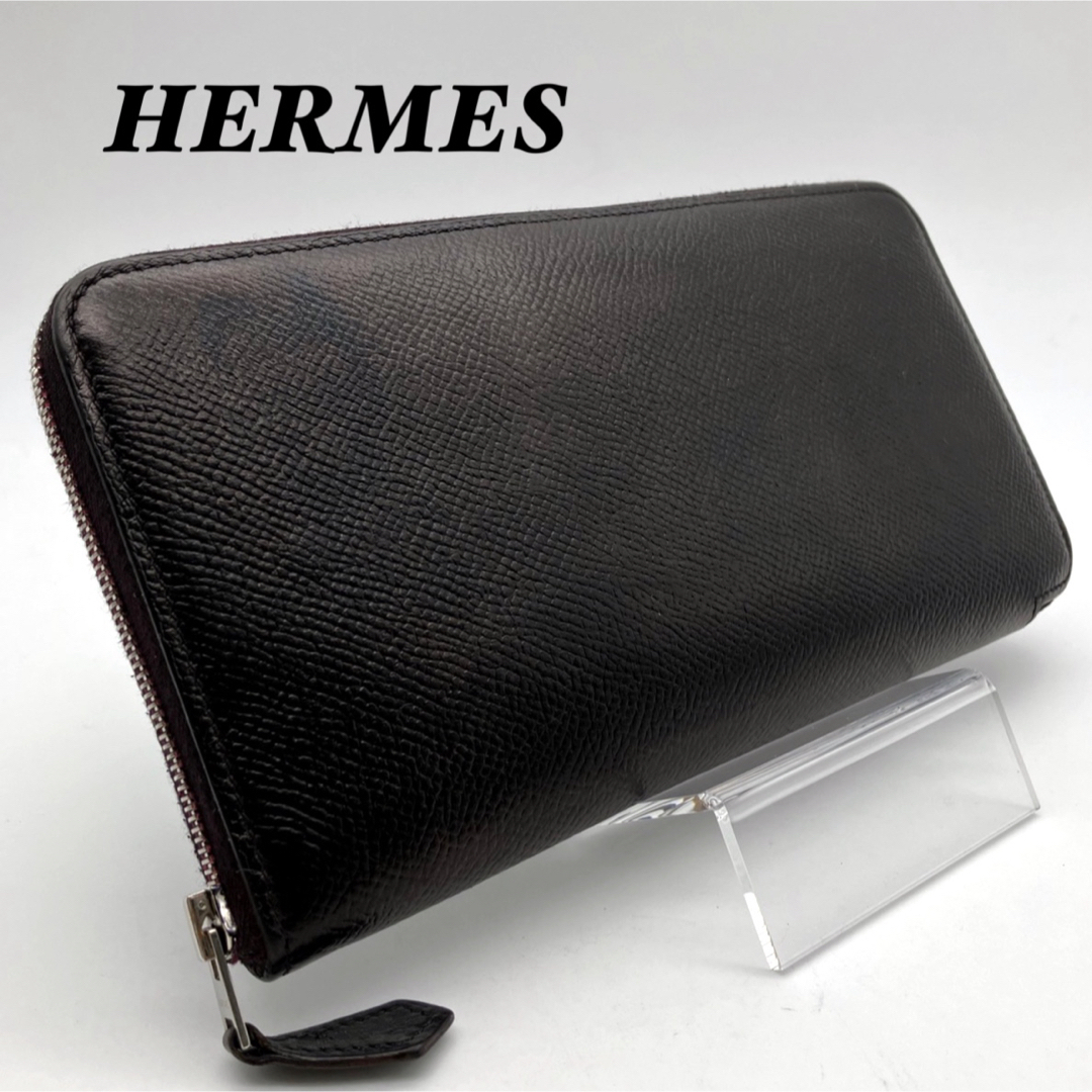 エルメス HERMES 長財布 アザップロング シルクイン ブラック 黒