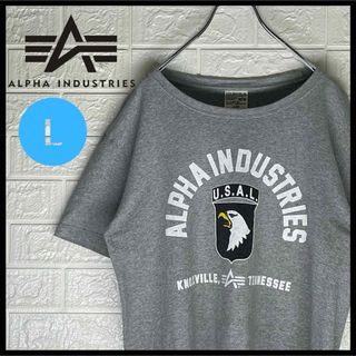 アルファ(alpha)のアルファ　プリントTシャツ　グレー　Lサイズ(Tシャツ/カットソー(半袖/袖なし))