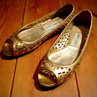 ジミーチュウ(JIMMY CHOO)のジミーチュウ前開きフラットパンプス(サンダル)