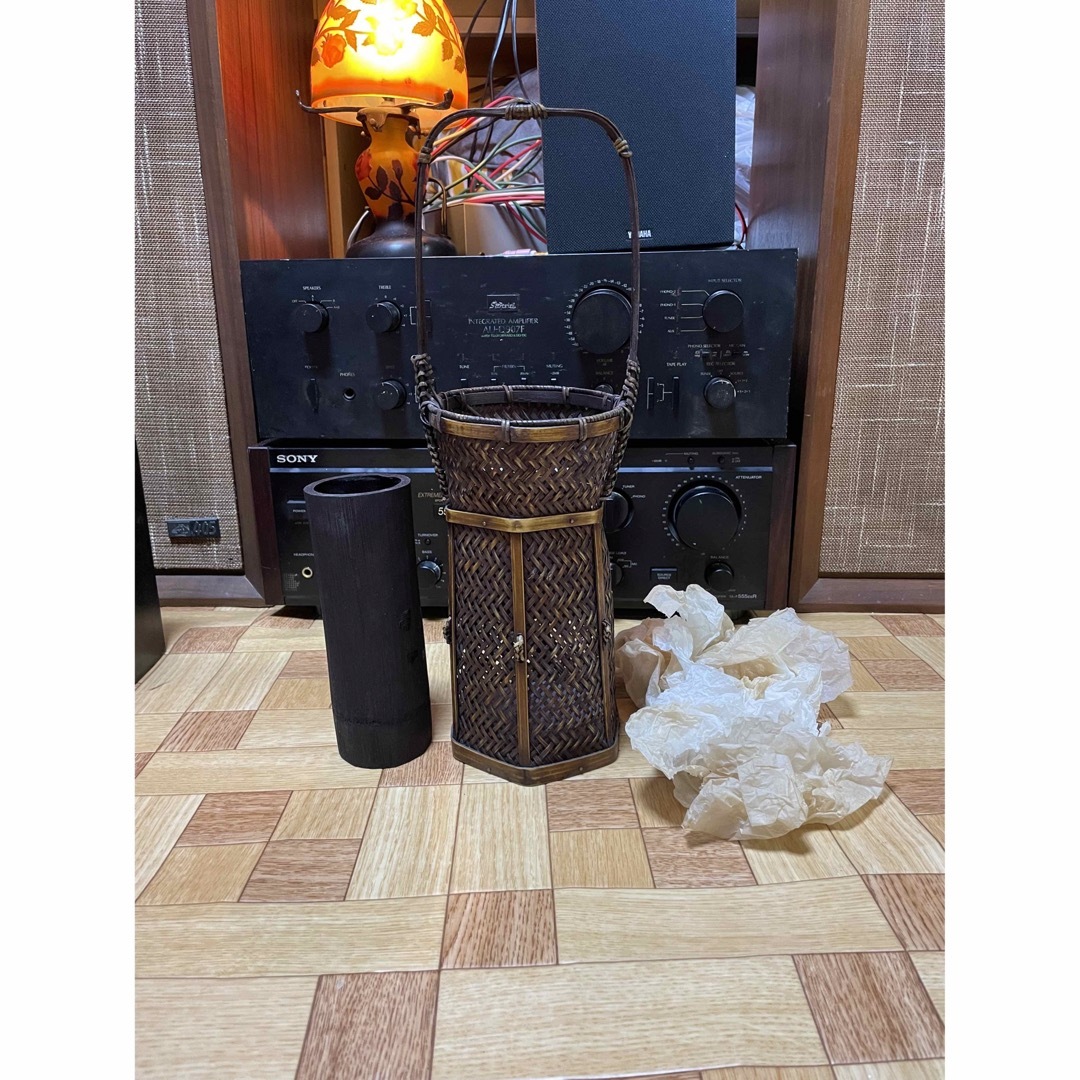 花籠 在銘 煤竹 老竹 花篭 竹籠 花器 華道具 茶道具 竹工芸 花籠 在銘 煤竹 老竹 花篭 竹籠 花器 華道具 茶道具 竹工芸