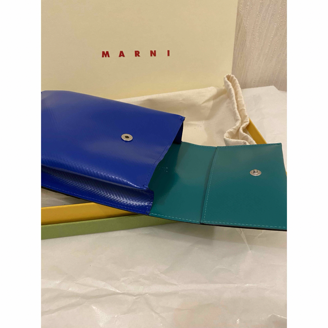 マルニ MARNI フォンケース PVC ネックポーチ　ブルー　グリーン