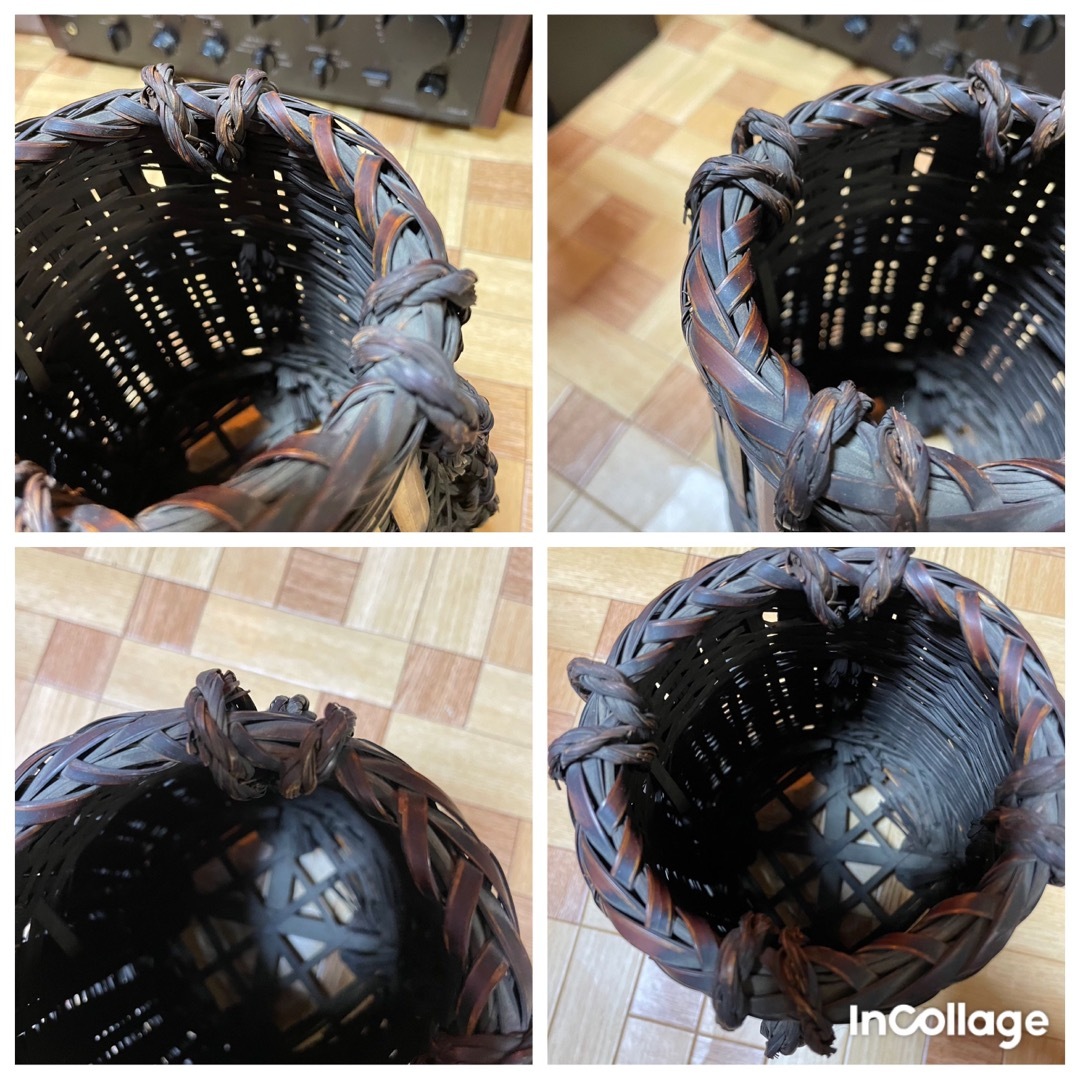 花籠 在銘 煤竹 老竹 花篭 竹籠 花器 華道具 茶道具 竹工芸 花籠 在銘 煤竹 老竹 花篭 竹籠 花器 華道具 茶道具 竹工芸