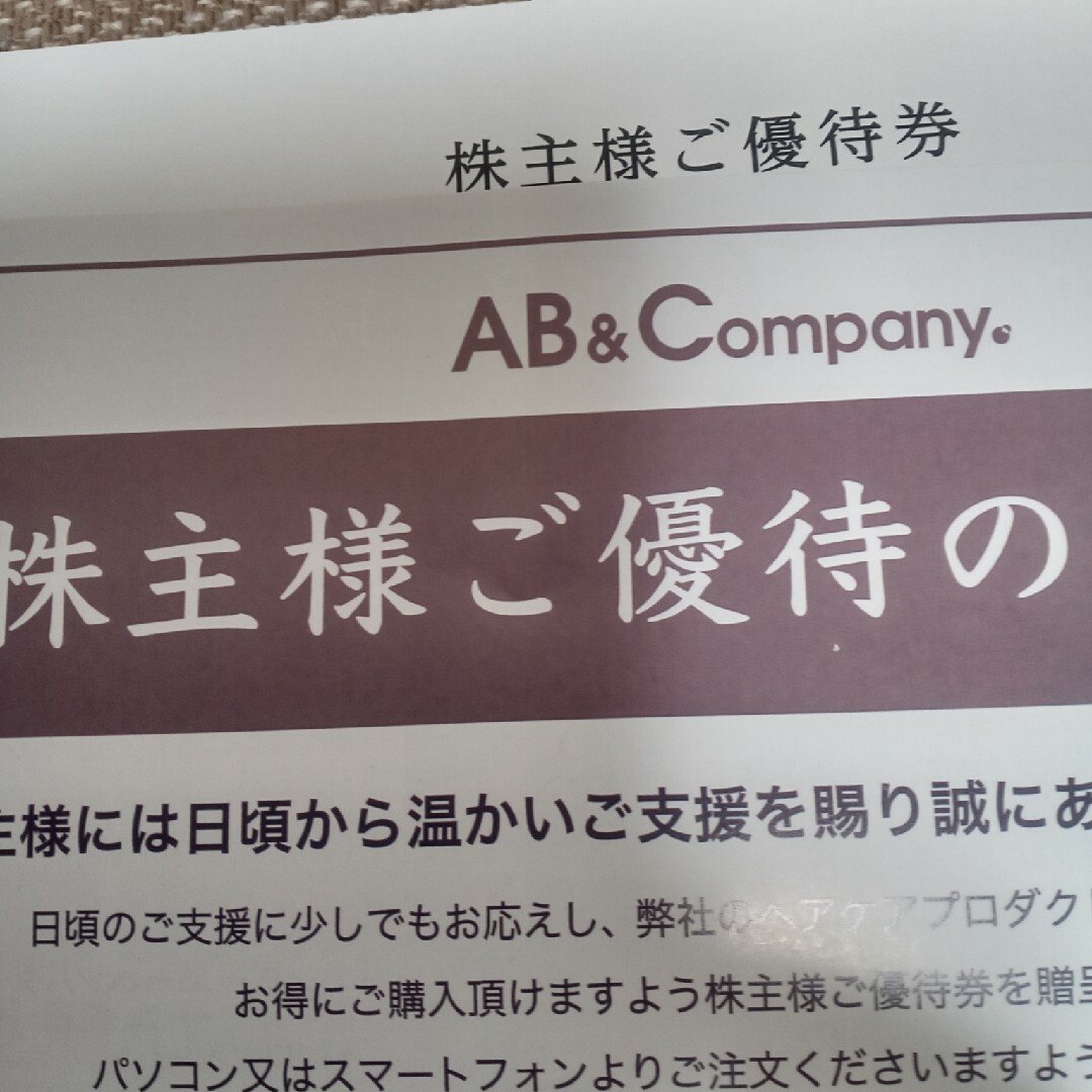 AB&Company 株主優待 お買物割引券 チケットの優待券/割引券(ショッピング)の商品写真