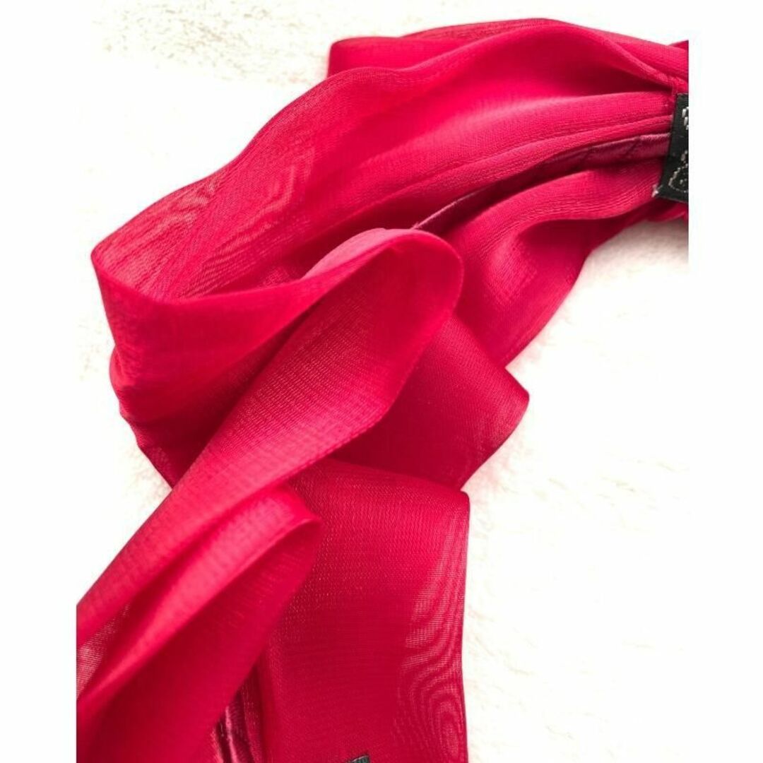 リボン カチューシャ レッド 赤 メイド ロリータ ヘッド ドレス コスプレ レディースのヘアアクセサリー(カチューシャ)の商品写真