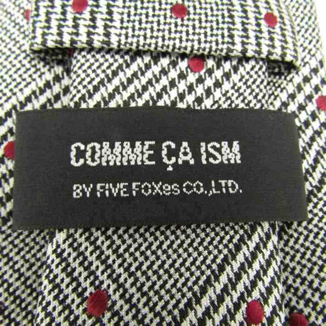 COMME CA ISM(コムサイズム)のコムサイズム ブランド ネクタイ シルク チェック柄 ドット柄 メンズ グレー COMME CA ISM メンズのファッション小物(ネクタイ)の商品写真