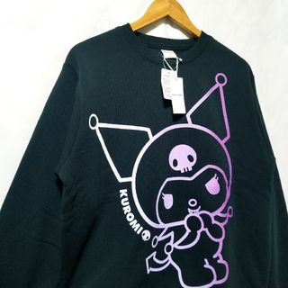 サンリオ(サンリオ)のメンズ　新品　KUROMI　裏起毛　トレーナー　Mサイズ　クロミちゃん　黒色(スウェット)