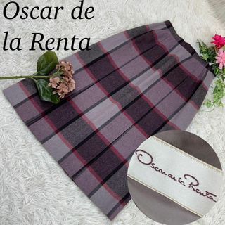 Oscar de la Renta vintage チェック柄 シルクスカートオスカーデラレンタ