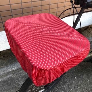 自転車カゴカバー　撥水　赤ドット(自転車)