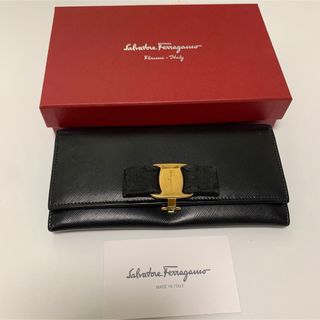 匿名発送❤️ferragamo 23cm/5.5B ヴァラ カーフレザー 美品 黒