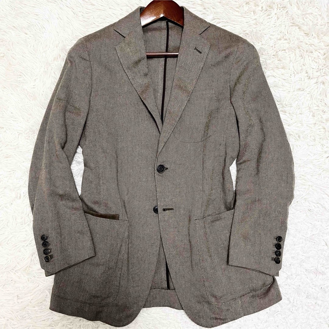 Berluti(ベルルッティ)の美品 ベルルッティ テーラードジャケット 麻 リネン 山羊革 サイドベンツ 春 メンズのジャケット/アウター(テーラードジャケット)の商品写真