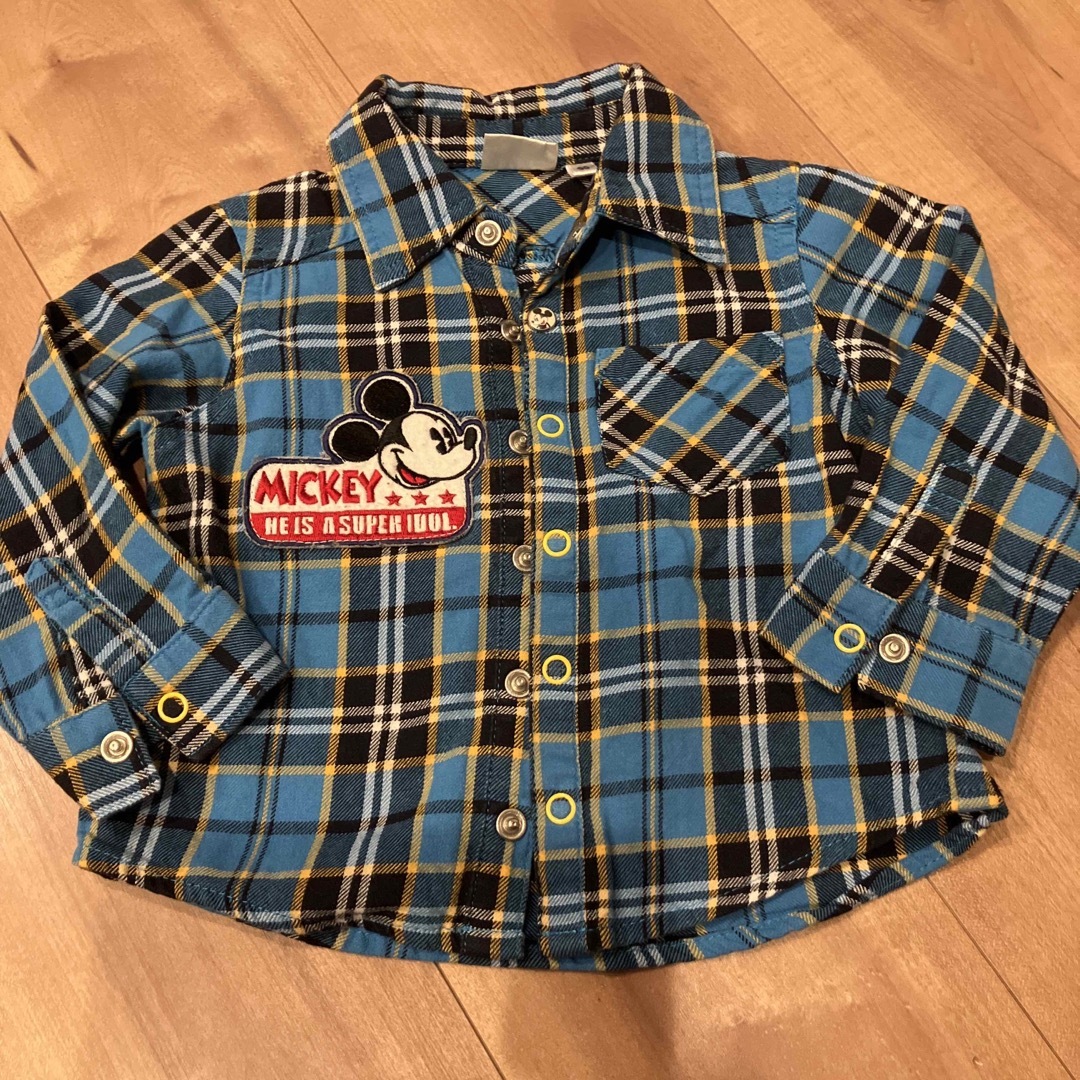 Disney(ディズニー)のミッキーマウスキッズシャツ キッズ/ベビー/マタニティのキッズ服男の子用(90cm~)(ジャケット/上着)の商品写真