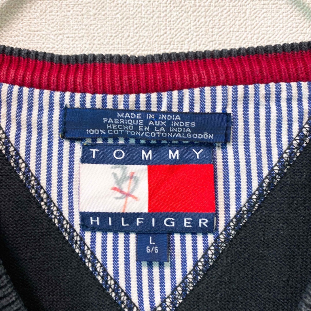 TOMMY HILFIGER(トミーヒルフィガー)のトミーヒルフィガー　オールドトミー　ニットベスト　刺繍ロゴ　男女兼用　Lサイズ メンズのトップス(ベスト)の商品写真