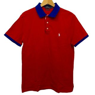 ポロラルフローレン(POLO RALPH LAUREN)のポロ ラルフローレン 近年モデル 美品 ポロシャツ 鹿の子 色切替 赤 M(ポロシャツ)