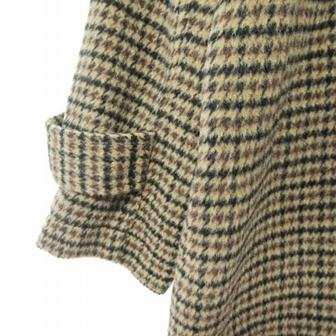 Beno ステンカラーコート ジャケット チェック柄 ウール混 ベージュ M メンズのジャケット/アウター(ステンカラーコート)の商品写真
