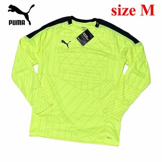 プーマ(PUMA)の新品　プーマ　Mサイズ　フースバル プラクティスシャツ　長袖　イエロー　グリーン(Tシャツ/カットソー(七分/長袖))