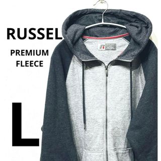 ラッセルアスレティック(Russell Athletic)のRUSSELL ヴィンテージ ジップアップ プルオーバー パーカー L(パーカー)