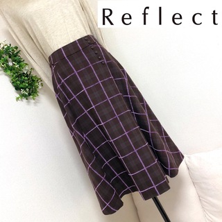 リフレクト(ReFLEcT)のリフレクトのブラウン色チェック模様スカートサイズ9(ひざ丈スカート)