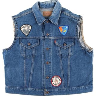 古着 70~80年代 リーバイス Levi's 70505-0213 袖カットオフ デニムベスト メンズXXL ヴィンテージ /eaa412058