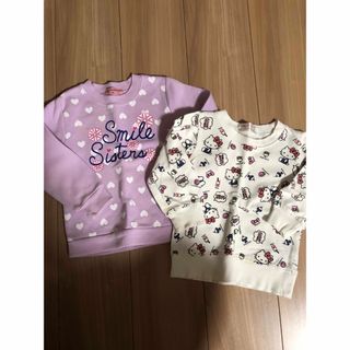 ハローキティ(ハローキティ)の可愛いスウェット　キティちゃんとハート柄　2枚セット95(Tシャツ/カットソー)